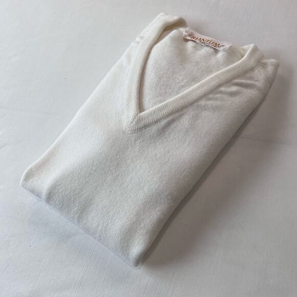 Quantum Sportswear Vintage white acrylic men’s sweater size large V-Neck - Picture 6 of 6